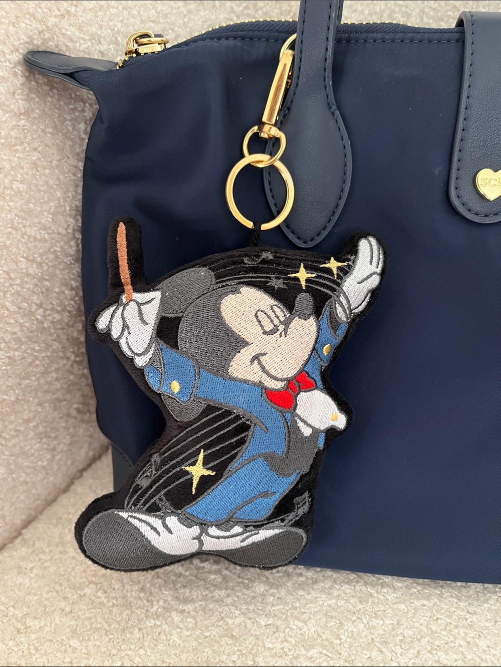 Disney World Mickey Mouse Bag Charm Philarmagic Key Chain Fantasia